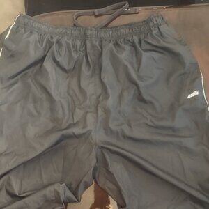 Avia Netted Poly. Black/Yellow Striped Athletic Wind Running Pants Zip Ankle XL